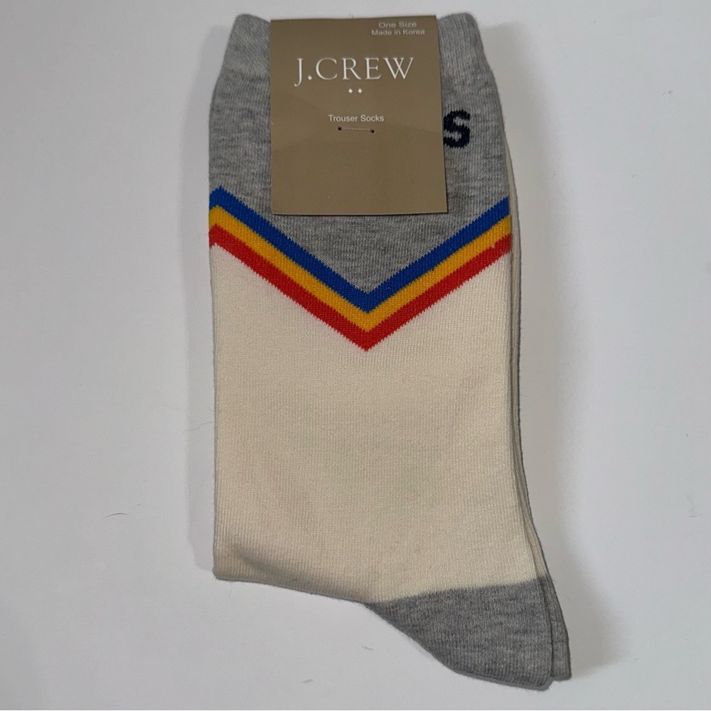 J. Crew Gray and Cream Trouser Socks